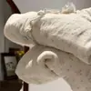 Nova Chegada de Outono! Desenho Fofo 100% Algodão Musseline Dupla Gola de Renda Manga Longa Calça Longa Conjunto para Casa Pode Ser Usado ao Ar Livre