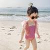 Traje de baño para niños Dibujos animados Lindo Malla Rosa Claro Perla Nuevo Estilo Transfronterizo Venta al por mayor Estilo Falda Secado Rápido