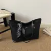 Bolsa Tote, bolsa feminina tecida retrô, novo estilo 2026, grande capacidade, bolsa de mão para o dia a dia, qualidade de exportação, bolsa feminina da moda