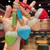 Llavero Creativo de Moda con Hebilla Redonda y Corazón de Pedrería, Lindo Colgante de Corazón de Arcilla con Pedrería para Bolsos de Niñas, Alto Valor Estético