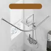 Secador Curvo para Banheiro Sem Furo Cabide em L para Vaso Sanitário Divisória em U de Alto Padrão para Box de Banheiro Haste para Cortina de Chuveiro