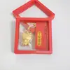 Colgante de Teléfono Dorado Llavero Gato de la Suerte Compañía de Oro Puro 999 Regalos Culturales Creativos Mayoreo