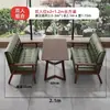 Juego de Mesa y Sillas Retro de Cuero con Cera para Cafetería Mesa y Sillas de Barra de Madera Maciza Cabina para Tienda de Té con Leche Sofá