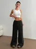 2026 Transfronterizo Europeo y Americano Amazon Nuevo Estilo Algodón Puro Moda Casual Color Sólido Holgado Pierna Ancha Longitud de Piso Pantalones de Pierna Ancha