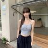 Tiro Real # Top Blanco Hermoso de Espalda con Tirantes para Mujer Verano 2025 Nueva Prenda Exterior Chaleco Corto Interior con Almohadillas