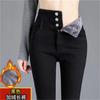 Pantalones de Polar Regular para Mujer Otoño/Invierno 2026, de Cintura Alta, Ajustados, Elásticos, Adelgazantes, Cálidos, Jeans Ultra Gruesos para Exteriores