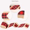 Nuevo Producto Transfronterizo Decoraciones Navideñas Navidad Imitación Lino Borde Cuadros Cinta Creativa Lazo de Cinta