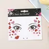 Pegatinas de Tatuaje Facial de Halloween, Pegatinas de Tatuaje de Máscara, Pegatinas Faciales Impermeables de Cambio Rápido para Disfraces de Fiesta, Pegatinas de Maquillaje Facial