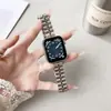 Pulseira de Metal Fina Longines de Três Contas Adequada para Apple Watch 10 S11 Huawei Fit4 Gt6 Xiaomi