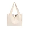 Bolsa Tote Texturizada de Grande Capacidade 2025 Novo Estilo Coreano Bolsa Simples para o Dia a Dia Bolsa de Ombro Feminina Fashion