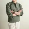 Venta Directa de Fábrica Camisa Polo para Hombre Estilo Pájaro Mismo Estilo Media Cremallera Cuello Alto Manga Larga Primavera y Otoño Elástico Casual Superior 26148