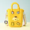 Monedero de silicona con forma de cueva cuadrada para niños, bolso cruzado para caminar, divertido y bonito bolso de silicona para cambio.