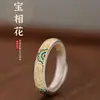 Anillo Floral Esmaltado de Plata Pura 9999 Chenyichen Jewelry para Hombres y Mujeres, Anillo de Corazón Dorado Chapado de Lujo de Gama Alta