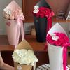 Zhuoxian Material para Flores Tubo Flecha de Sorvete Papel de Embrulho de Flores Material Floral de Canto Apontado de Ponta Alta Papel de Embrulho de Flores para Buquê de Presente
