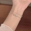 Pulsera Francesa Dulce de Mariposa para Mujer Diseño Nicho Pulsera de Circonita de Flor de Alta Gama Versátil Lujo Ligero Exquisito Regalo