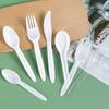 Cuchara de hielo pequeña desechable espesa, vajilla TC-114, cuchara de cuchillo y tenedor, cuchara para pastel, cuchara de postre pequeña blanca