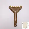 Peine Masajeador de Cuerno de Sándalo Verde para Masaje Facial y Corporal, Herramienta de Masaje de Belleza de Cuerno