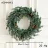Nuevo corona de Navidad artificial estilo americano de aguja de pino con piñas, decoración colgante para puerta para arreglos festivos y decoración del hogar