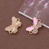 Moda joias de borboleta com óleo pingado anéis duplos colar pulseira acessórios liga pingente de diamante pingente de bebê diy