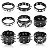 Pulsera Cadena Punk Personalizada Estilo Europeo y Americano Forma de Corazón Candado Pulsera Ajustable Pulsera de Cuero Pulsera de Muñeca