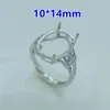 Anillo de Plata de Ley 925 Base en Blanco Cobre Blanco Montura para Anillo de Mujer Montura de Plata Joyería de Plata Anillo para el Dedo Montura Abierta de Garras Simple Otro Otro