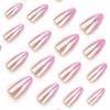 Europeu e Americano Nova Armadura de Uso Amêndoa Curto Rosa Gradiente Simples Nail Art Acabado Revestido Adesivo de Unha Adesivo de Unha