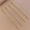 Alfinetes em formato de T, alfinetes em formato de 9, alfinetes com cabeça redonda, banhados a ouro 18K em cobre, materiais para atacado para acessórios de joias artesanais DIY com contas