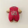 Ropa de Año Nuevo para Bebé, Ropa para Bebé Niño, Ropa de Invierno, Monos Engrosados, Batas Rojas para Salir en Invierno, Ropa para Gatear de Año Nuevo