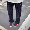Pantalones Bordados Tie-Dye Retro Americanos para Hombre, Pantalones Deportivos Patchwork de Marca de Moda Primavera, Diseño Versátil con Efecto de Caída