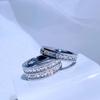 Anillo de estrella de cielo completo acero de titanio lujo ligero pequeña variedad de sensación de alta gama anillo de dedo de perforación de círculo completo anillo de perforación de fila única anillo de perforación de doble fila hombres y mujeres