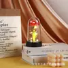 Lámpara de pantalla de clavel para el Día de la Madre Flor Eterna para el Día de la Mujer Rosa con Pan de Oro Adornos de Escritorio para el Día del Maestro