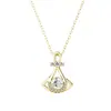 Colgante de Campanilla de Plata S925 Moda Cristal Elemento Swarovski Collar Colgante de Diseño Elegante para Mujeres