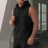 Colete Esportivo Masculino de Verão para Corrida ao Ar Livre Fitness Secagem Rápida com Capuz Sem Mangas Slim Fit em Estoque