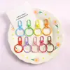 Série de cores macaron anel de cartão de 3 cm fivela de porta de liga de zinco ornamentos acessórios diy pingente de chaveiro material artesanal atacado