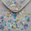 Lantejoulas mágicas de cor direta da fábrica, alto brilho, sereia, misturadas, douradas, cor transparente, estrelas, amor, arte de unha, material para maquiagem dos olhos