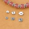 Cuentas espaciadoras con soporte para flores de plata esterlina s925 tailandesa, accesorios hechos a mano, pulsera de cuentas tejidas, material espaciador, joyería