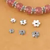 Plata Esterlina S925 Plata Tailandesa Florero Soporte Espaciador Cuentas Accesorios Pulsera Trenzada de Cuentas Hecha a Mano Material Espaciador Joyería