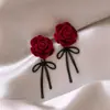 Artículos de Liquidación de Año Nuevo~ Pendientes de Pétalos Rojos, Modernos y Versátiles, Pendientes de Lujo Ligero y de Gama Alta para Mujer, Estilo Nicho