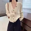 2026 Nueva Ropa de Otoño para Mujer Comercio Exterior Cárdigan Sencillo para Mujer Suéter de Punto Holgado con Sentido del Diseño Capa
