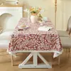 Comercio Exterior Transfronterizo Poliéster Algodón Estampado Encaje Floral Rectangular Mantel Mesa de Café Mesa de Comedor Cubierta Fabricante Venta al por Mayor