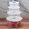 Suministro directo de fábrica, caja de conservación de alimentos frescos para microondas, redonda, transparente y de múltiples especificaciones, asequible, para refrigerador doméstico, caja refrigerada de conservación de alimentos frescos.