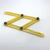 Regla Plegable de Plástico Multiángulo Ajustable Regla de Cuatro Pliegues Herramienta de Medición de Posicionamiento de Decoración de Carpintero de Cuatro Lados En Stock