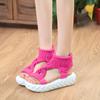 Sandalias de mujer de suela gruesa Europa y Estados Unidos transfronterizas lana tejida base de plataforma AliExpress más vendido combinan con todo Zapatos de mujer para estudiantes