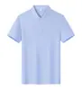 Nova camisa polo lisa de quatro botões com 2 botões, 55% algodão, mangas curtas, pode ser impressa com logotipo ou bordada, adequada para vestuário de trabalho