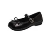 Sapatos Baixos Quadrados Prateados Estilo Ballet para Mulheres, Novo Modelo de Verão 2026, Sapatos Mary Jane Retrô para Combinar com Saias