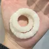 Pulseira Bodhi de Jade Branco, Contas Brancas de Porcelana em Formato de Intestino de Porco em Círculo Duplo, Macia e Flexível para Homens e Mulheres Brincarem, Joias para Atacado