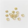 Color oro paquete de 14k chapado en cobre oro real hueco 8mm soporte para cuentas con forma de capullo de flor agujero grande soporte para flores capuchón para cuentas accesorios hechos a mano DIY