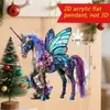 Item popular transfronteiriço: Pingente de Cavalo Galopante Dourado Luxuoso em Acrílico, Presente de Feriado, Decoração de Mochila, Chaveiro, Enfeite Pendente Decorativo