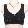 Sutiã Fino com Fecho Frontal para Mulheres de Meia-Idade e Idosas, Estampado, Sem Fio, Estilo Top Regata, Venda Quente Transfronteiriça, Sutiã Plus Size para Seios Grandes