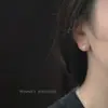 Pendientes de Plata de Ley S925 Chapados en Oro de 14K para Mujer, Estilo Japonés y Coreano, Mini, Delicados, Lindos, Aptos para Estudiantes, Simples, Elegantes, Versátiles
